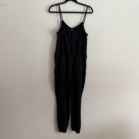 Banana Republic Women 6 Black V-Neck Spaghetti Straps Drapey Jogger Jumpsuit - Picture 12 of 14